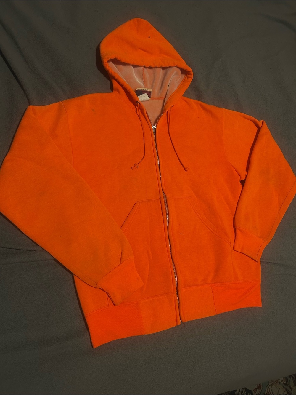 Zipped sweatshirt safety orange Size Medium